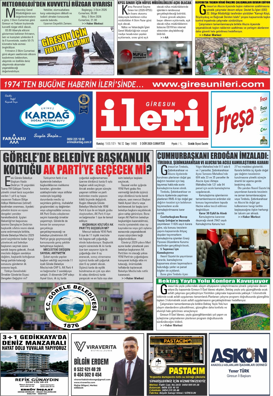 3 Ekim 2026
