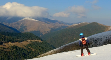 Zigana'nın zirvelerinde snowboard keyfi (Foto Galeri)