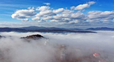Sis Bulutuyla Bütünleşen Eşsiz Manzara Dronla Böyle Görüntülendi (Foto Galeri)