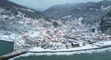 Kastamonu'da kar yağışının ardından oluşan manzara dronla görüntülendi (Foto Galeri)