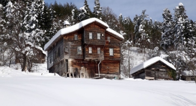 Kastamonu'nun tarih kokan ahşap evleri karla kaplandı (Foto Galeri) 