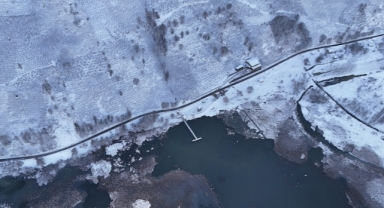 Kuş cenneti Efteni Gölü'nde kış manzaraları oluştu (Foto Galeri)
