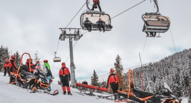 Kayak merkezindeki telesiyejde kurtarma tatbikatı (Foto Galeri) 