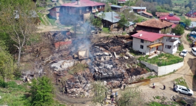 Cami, ev ve ahırın kullanılamaz hale geldiği yangında 1 kişi yaralandı (Foto Galeri) 