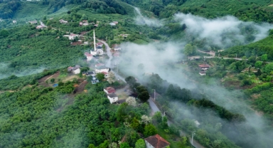 Melen Çayı çevresinde güzel manzaralar oluşturan sis, havadan görüntülendi (Foto Galeri)