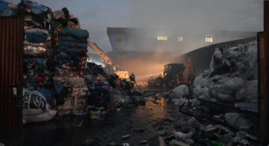 Ordu'da geri dönüşüm tesisinde yangın paniği (Foto Galeri)