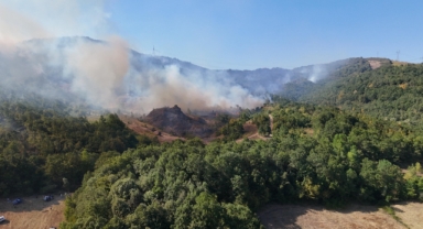 Ormanlık alanda çıkan yangına müdahale ediliyor (Foto Galeri) 