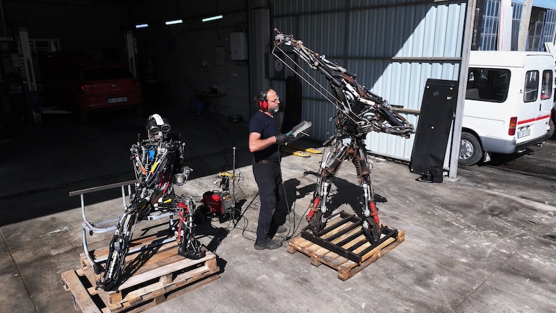 Motor ustası Gazze'deki direnişi simgeleyen maket robotlar yaptı (Foto Galeri)