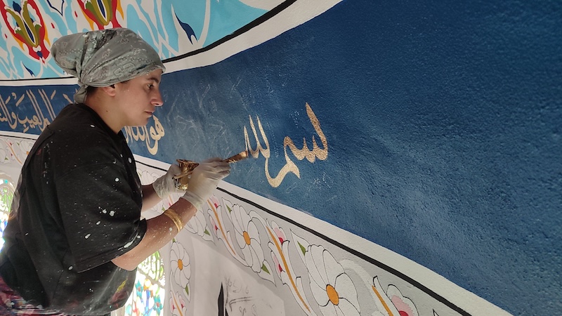 Samsunlu kadın nakkaşlar camilerin duvarlarını motiflerle süslüyor (Foto Galeri)