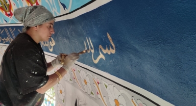 Samsunlu kadın nakkaşlar camilerin duvarlarını motiflerle süslüyor (Foto Galeri)