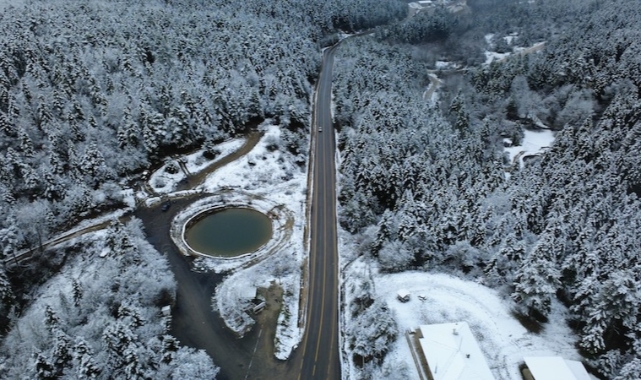 Karabük'ün yüksek kesimlerinde kar yağışı etkisini sürdürüyor (Foto Galeri)