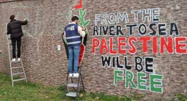 Üniversite öğrencilerinden Filistin'e grafitili destek (Foto Galeri)