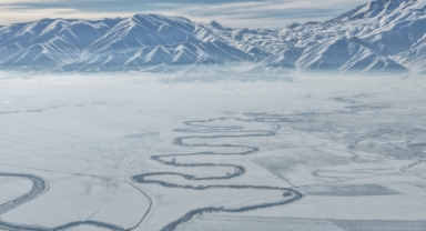 Yüksekova'nın kar altındaki menderesleri hayran bırakıyor (Foto Galeri)