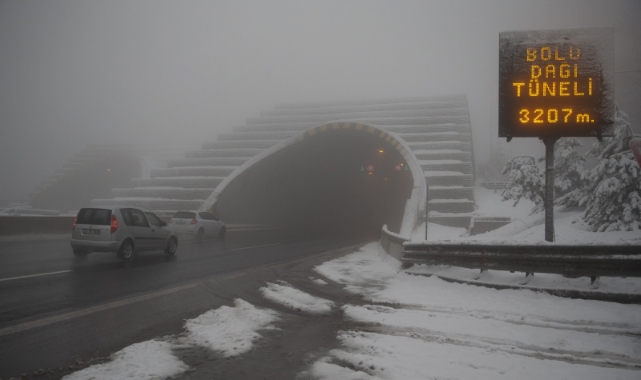 Bolu Dağı'nda kar ve sis etkili oldu (Foto Galeri) 
