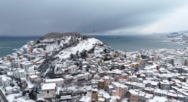 Giresun'da kar manzaraları havadan görüntülendi (Foto Galeri) 