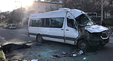 İşçi servisi kazası: 1 ölü, 7 yaralı