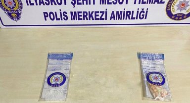 Polis merkezi ekipleri şüpheli şahıstan uyuşturucu ele geçirdi