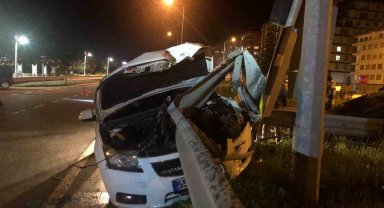 Rize'de feci kazada sürücüler burnu bile kanamadan kurtuldu