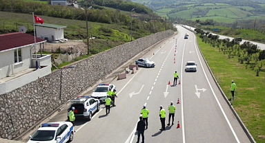 Dronla trafik denetimi yapıldı