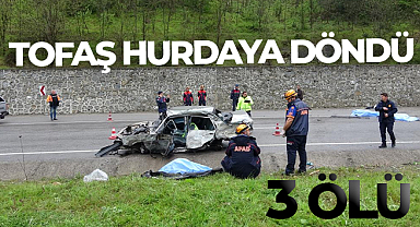 Tofaş hurdaya döndü: 3 ölü, 1 yaralı