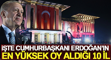 Cumhurbaşkanı Erdoğan'ın en yüksek oy aldığı 10 il