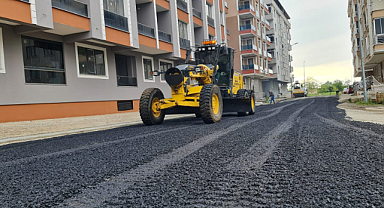 Görele'de asfaltlama çalışması yapılıyor