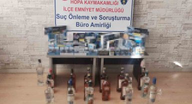 Hopa'da kaçak içki ve sigara satıcılar nereye kacağını şaşırdı
