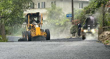 Modern yol ağı için asfalt çalışması hız kazandı