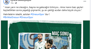 A.Ç Eynesil Belediyespor'dan Giresunspor paylaşımı