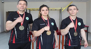 Genç bilek güreşçiler, Ordu'da törenle karşılandı