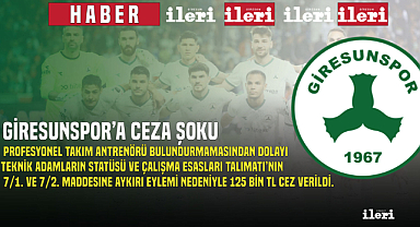 Giresunspor'a bir şok daha!