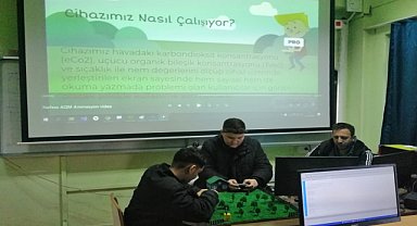Meslek liseliler hava kalitesini ölçen giyilebilir cihaz üretti