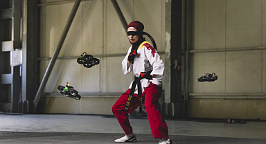 Milli tekvandocu Kübra Dağlı, drone'lara meydan okudu