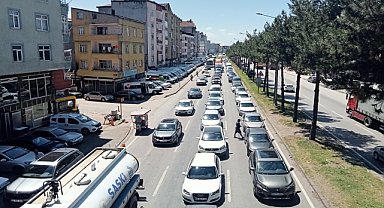 Samsun-Ordu kara yolunda trafik yoğunluğu