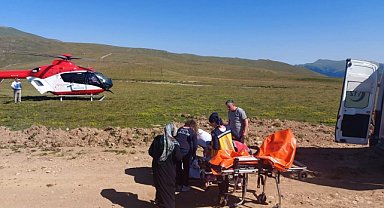 Hasta ambulans helikopterle hastaneye ulaştırıldı