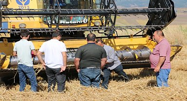 Hububat hasadı yapan biçerdöverler denetlendi