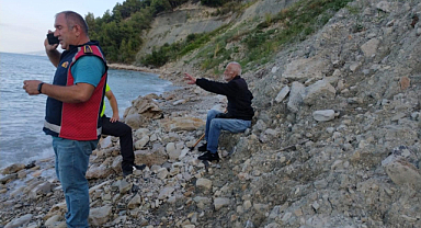 Engebeli alanda mahsur kaldı