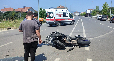 Motosiklet sürücüsü ağır yaralandı
