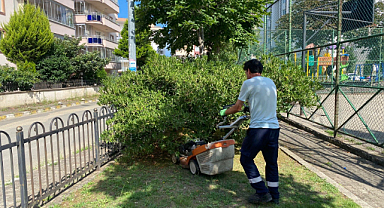 Peyzaj alanları için park ve bahçe ekipleri sahada
