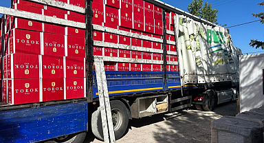 Durdurulan tırda 63 bin 850 karton makaron ele geçirildi