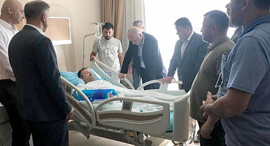 Yaralı madenciye ziyaret