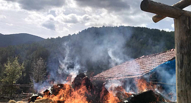 150 balya saman küle döndü