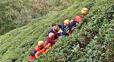 Çay bahçesinde yuvarlanarak yaralanan vatandaş kurtarıldı