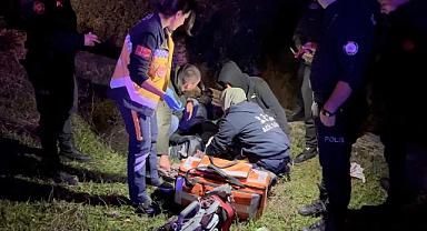 Dengesini kaybetti, su kanalına düştü