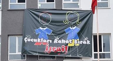 Kanuni Ortaokulu’ndan İsrail’e tepki: “Çocukları Rahat Bırak İsrail”