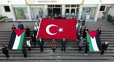 Öğrenciler İsrail'e tepki, Filistin'e destek verdi