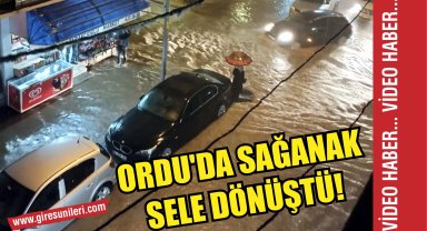 Ordu'da sağanak sele dönüştü! Ev ve işyerlerini su bastı