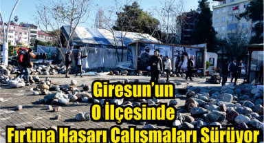 Giresun’un O İlçesinde Fırtına Hasarı Gideriliyor
