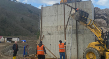 Giresun'un O Beldesine Beton Santrali Kuruldu