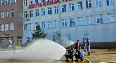 Espiye MYO öğrencilerine itfaiyecilik eğitimi
